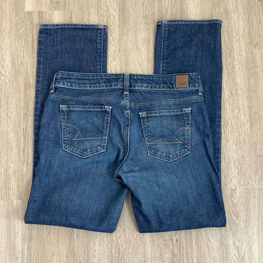American Eagle Outfitters Women’s Straight Leg Jeans - Dark Blue - Picture 3 of 12